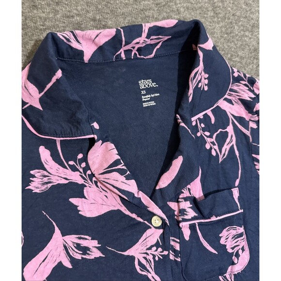 Stars Above Target Women's Blouse Sleepwear Floral Print Blue Extra Small - Picture 4 of 6